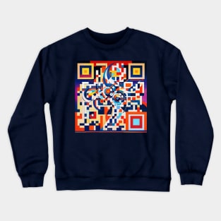 RickRoll QR Code Abstract Painting Crewneck Sweatshirt